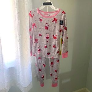 Laura Ashley, size 5, SOFT pajama set, Xmas/Valentines Day, puppy design, NWT